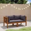 Vidaxl 2-Seater Garden Sofa With Cushions, Solid Acacia Wood