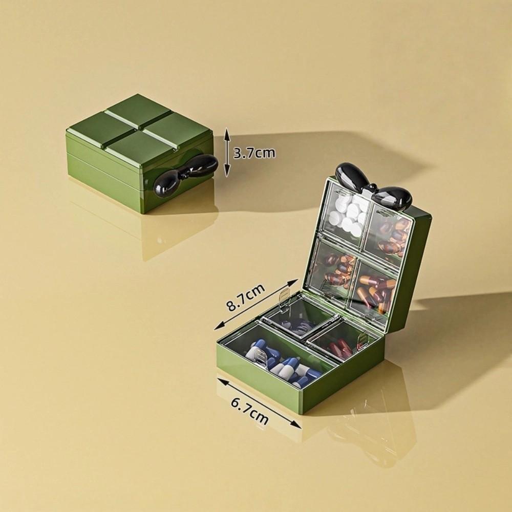 

New Gift Box Shape Weekly Pill Case Large Capacity 7/21 Grids Pill Storage Box Dust-proof Sealed Pill Dispenser Travel Use