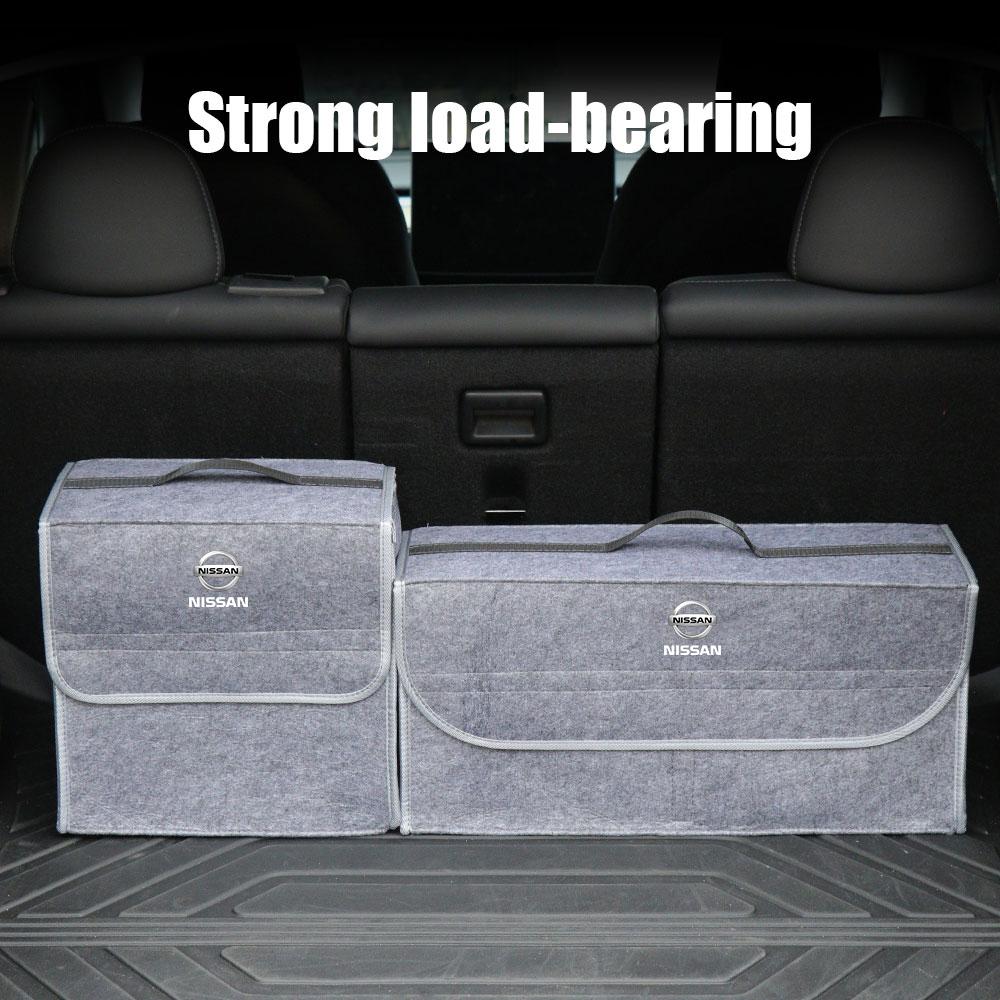 1Pcs Car Soft Felt Storage Bag Organizer Cars Foldable Trunk Bag For Nissan Nismo Qashqai Teana X Trail T32 T31 Tiida Juke