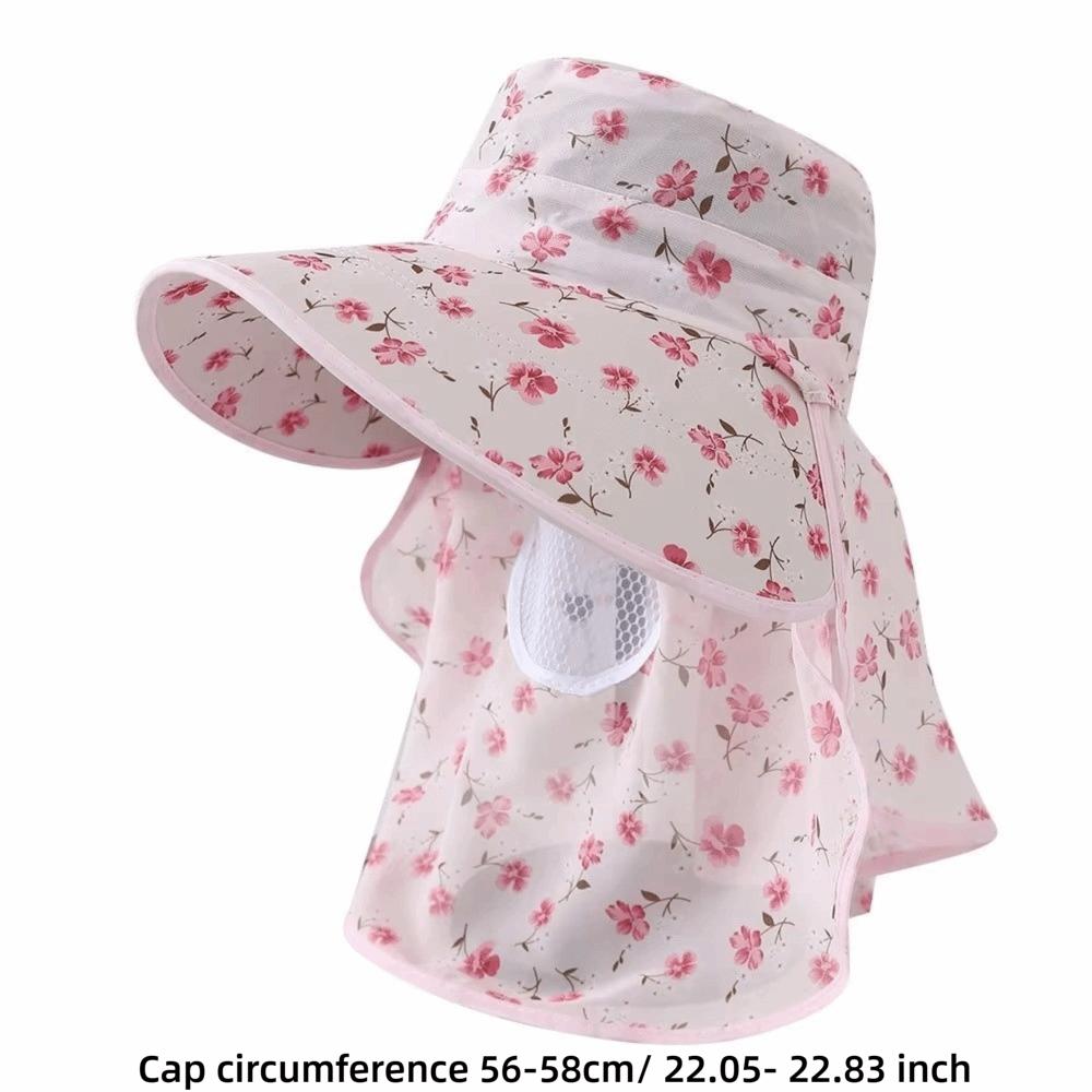 Fashion Mesh Breathable Sun Hat Fordable Wide Brim Face Hood Hat Breathable Anti-UV Basin Cap Outdoor Camping