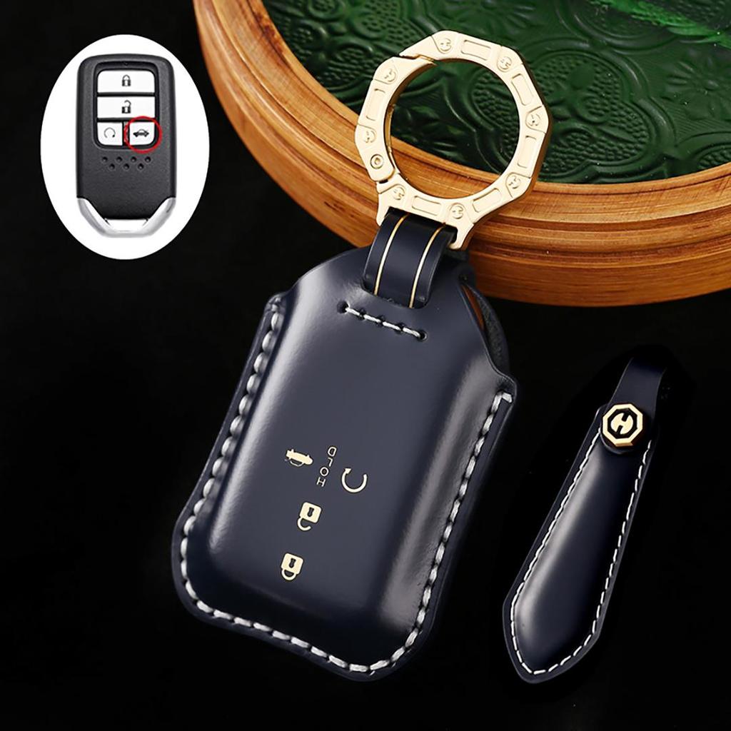 Honda Accord Civic CRV Pilot Odyssey Handmade Cowhide High-End Car Key Cover keychain