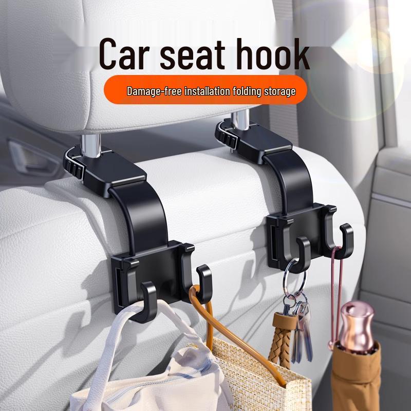 Adjustable Rear Seat Phone Holder & Hook for Car Headrest