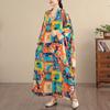 DIMANAF Women Plus Size Spring Summer Long Dress Loose Basic Vintage Oversize Long Sleeve Maxi Floral New 2026