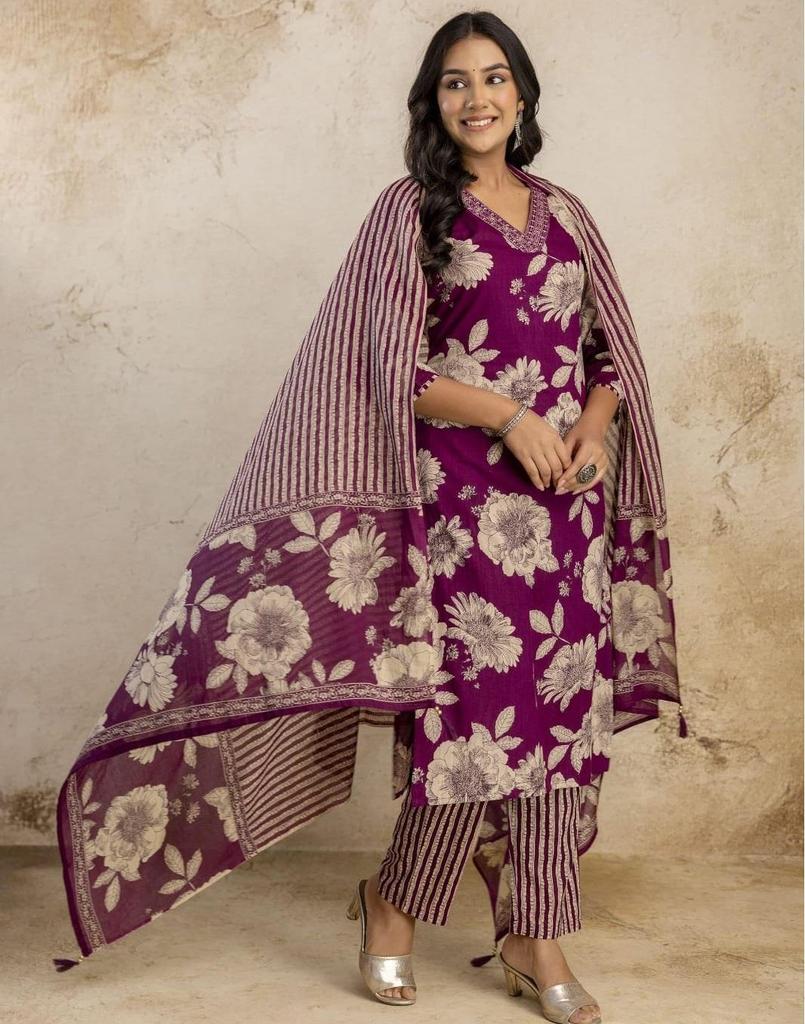 Women Designer Kurta Pant Dupatta Set Indian Bollywood Top Tunic Kurti Salwar Suit Dress