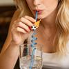 2Pcs Soccer Theme Spiral Straws, PET Reusable Curved Drinking Straws with Football Charm, World Mug Party Beverage Decor