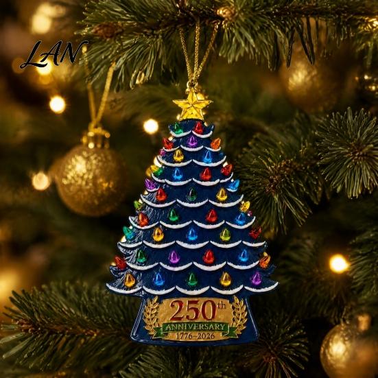 Hanging Pendant for Tree 250 Anniversary USA Christmas Ornament, 1776-2026 2D Acrylic Window Years America Decoration Patriotic Home Decor Ornaments