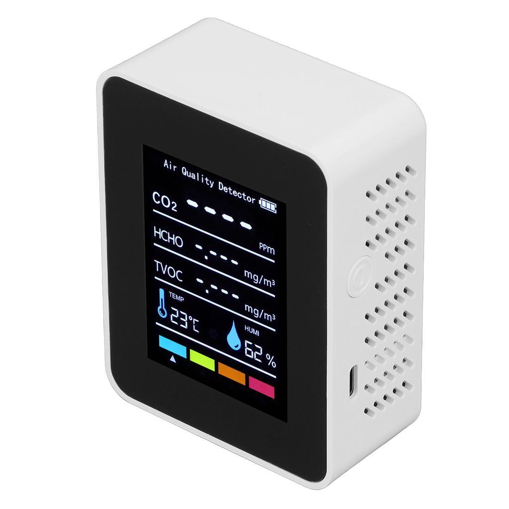 Air Quality Monitor White Semiconductor High Resolution Adjustable Brightness CO2 Detection Sensor