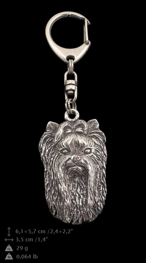 Yorkshire Terrier, Yorkie II - Silver-plated Key Ring with a Dog In a Gift Box, Handbag Decoration, Backpack Pendant by Art-Dog Brand