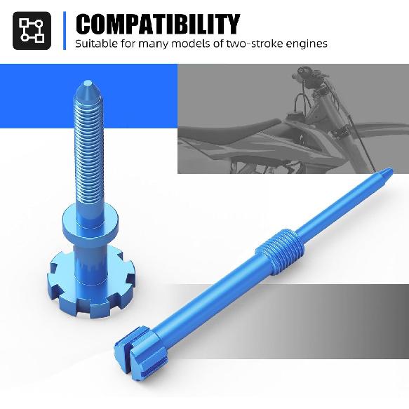 NICECNC Blue Carburetor Adjustment Screw Kit Aire Fuel Mixture Screw Compatible with Keihin PWK 2 Stroke Carburetors Compatible with Yamaha YZ250