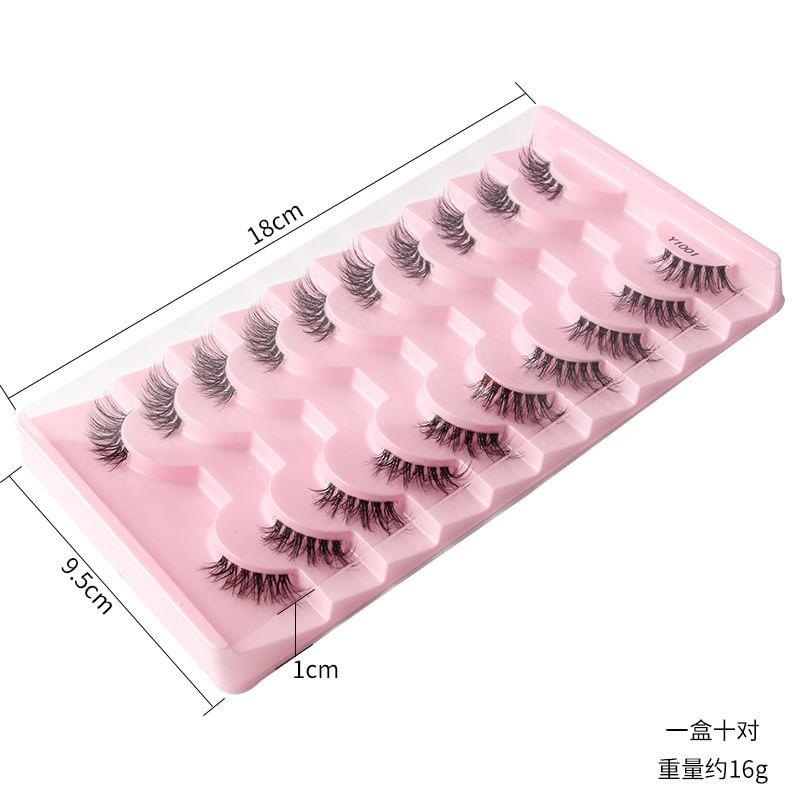 Lashie - Set of 10 Pairs: Volume Criscross Half False Eyelashes