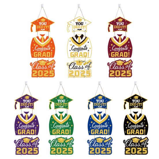 2025 Graduation Hanging Sign for Front Door Class of 2025 Congrats Grad Porch Welcome Sign for Graduation Party Decoration