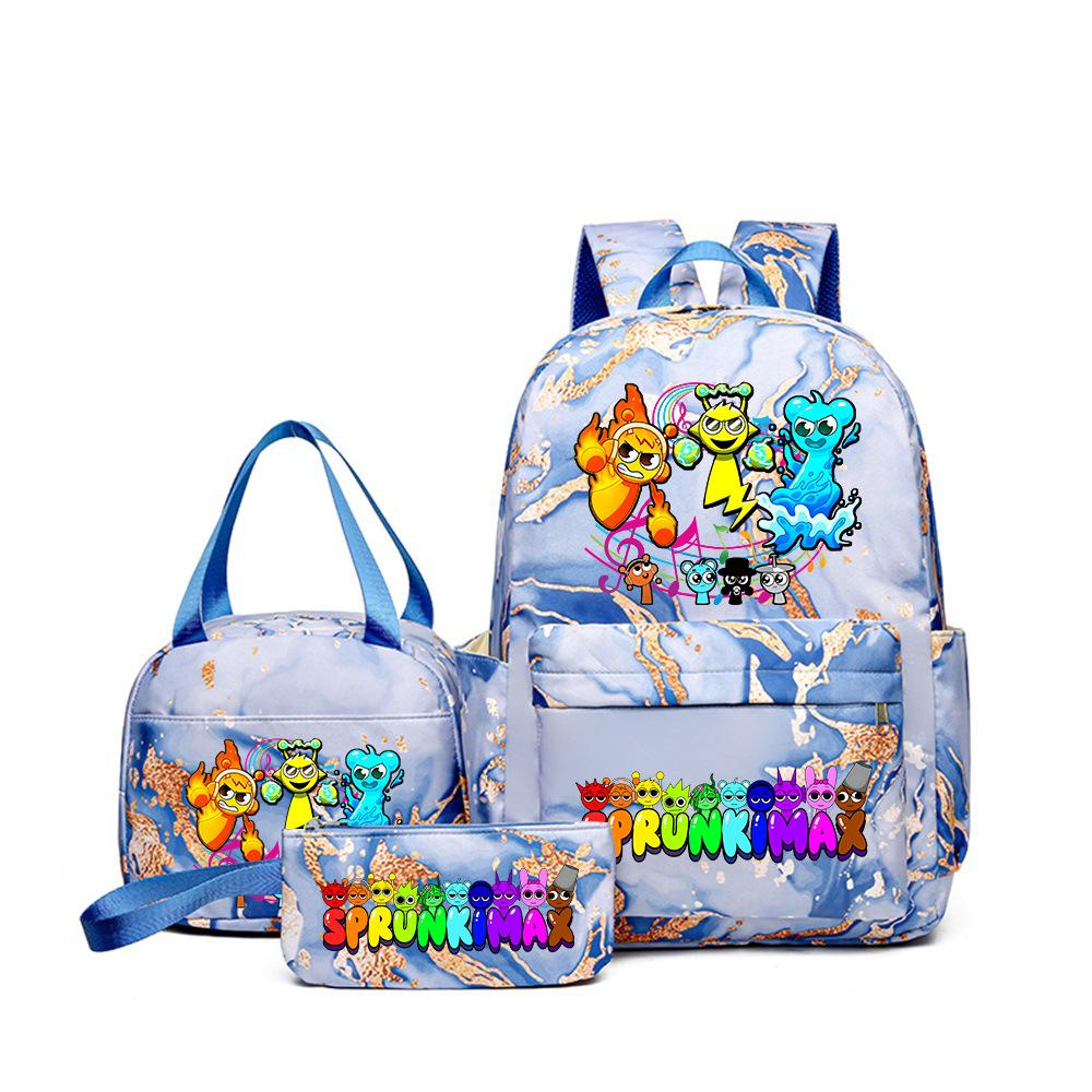 3D New Game Rhythm Box Sprunki School Bag Backpack Elementary and Secondary School Backpack Crossbody Bag Pencil Bag