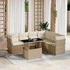 VidaXL Garden Lounge Set with Cushions 7 Pcs Beige Braided Resin 3266608