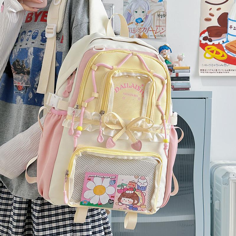 High-value Schoolbag Junior High School Girl Backpack Travel Lightweight New Large-capacity Cute Backpack