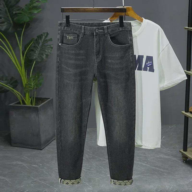Xintang Men's Slim Straight Jeans: High-End European & American Fashion, Versatile Spring & Autumn Style