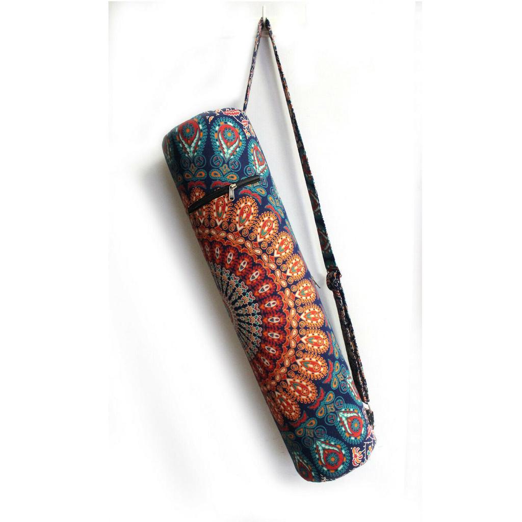 Multi Color Mandala Yoga Mat Bag Adjustable Strap, Indian Yoga Mat Bag, Handmade Sport Gym Bag, Carrier Bag, Pilates Bag, Fitness Bag