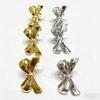 A Set of 6 Bow-Shaped Hair Clips in Shiny Golden And Silvery Plastic, Perfect Multifunctional Additions for Fine Hair