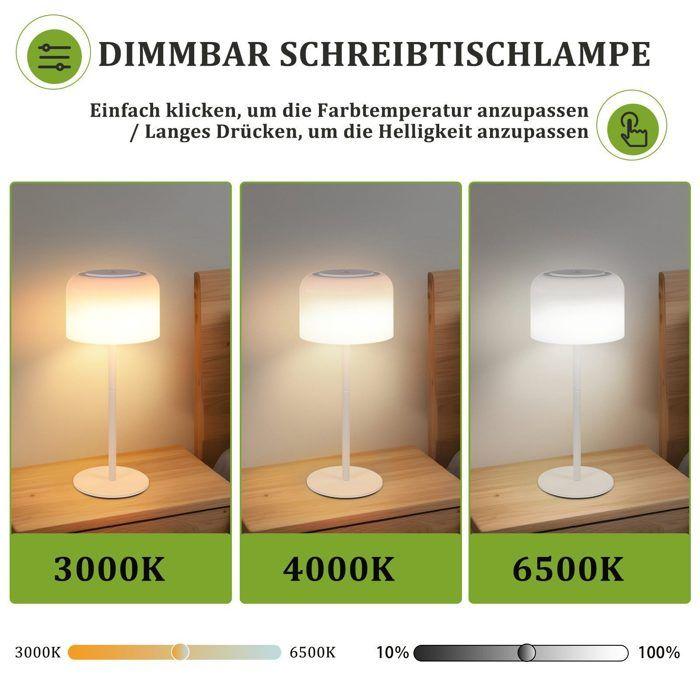 Tischleuchte - NETTLIFE - Kabellos LED Touch - Weiß - Metall - 3000K
