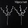 Elegant Acrylic Crystal Drop Flower Twig Picks 10Pcs for Wedding Bridal Bouquet Embellishment Use