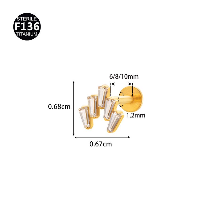 F136 Titanium Flower Peacock Crown Earrings, Long Studs for Cartilage Piercing, 1.2/1.0 Thickness