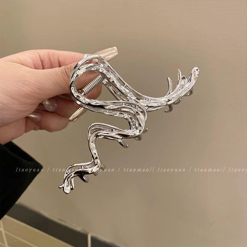 High-End Metal Butterfly Hair Clip for Women - Large, Elegant 2024 Style Shark Clip