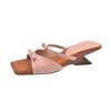 French Bow Wedge Heel Sandals Women's Summer Wear New Small Fragrant Style Square Head Open Toe Sandals with Roman