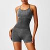 Modischer Damen-Farbe Runder Hals Enger Rücken Yoga-Anzug Yoga-Jumpsuit