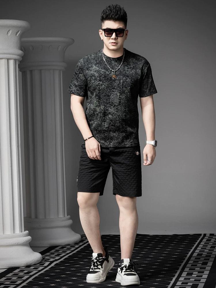European Goods Summer Loose Short sleeve T-shirt Men's 2025 New High Sense Print Half Sleeve T-shirt Casual Top Men