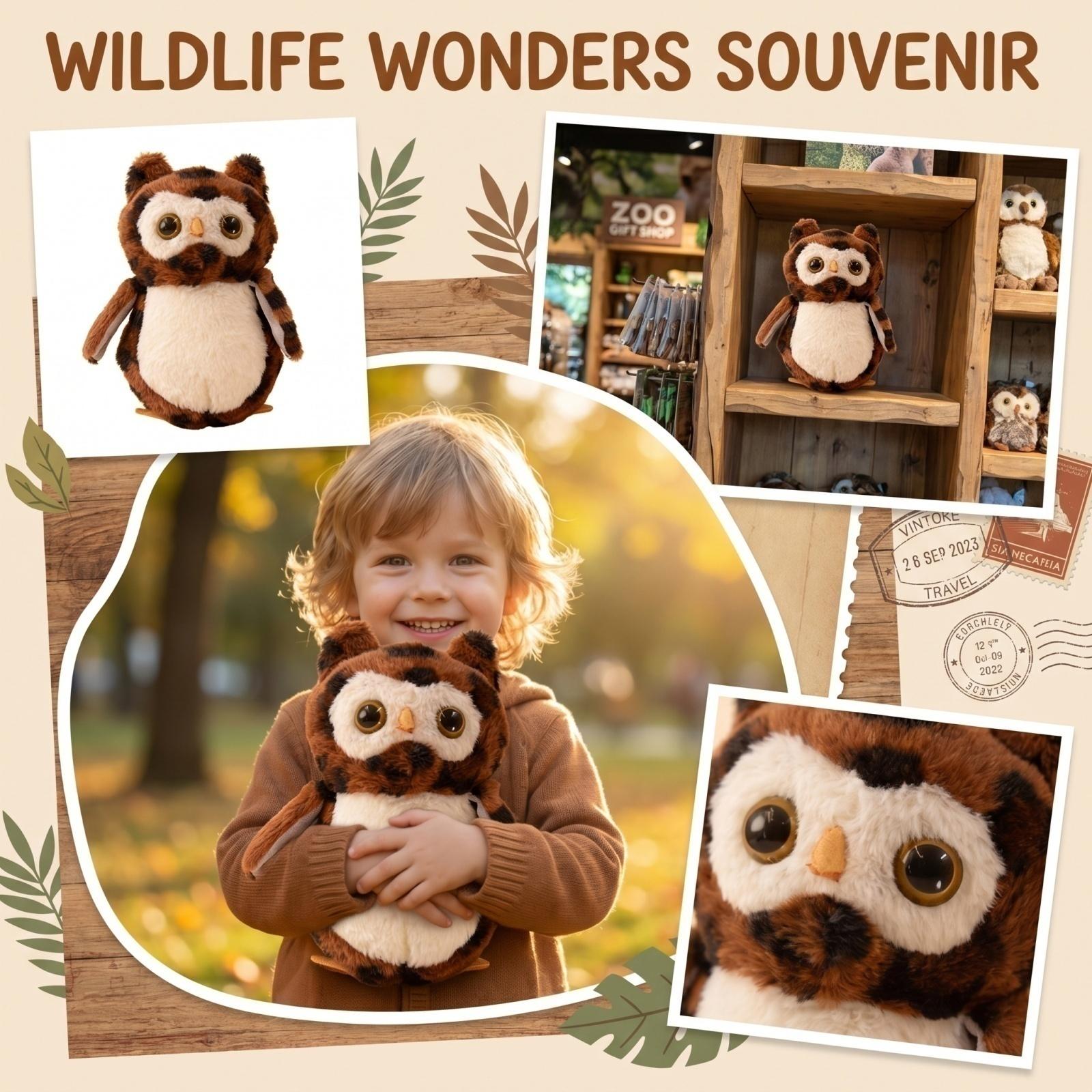 

Plush Owl Stuffed Animal Soft Toy Realistic Design Wildlife Replica Zoo Souvenir Collectible One Size