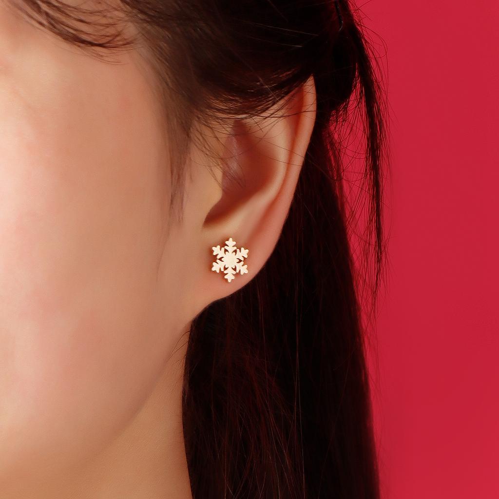 Accessories Christmas Element Necklace New Year'S Snowflake Creative Simple Personalized Stud Earrings Necklace Set