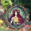 D Flat Pc Spring Butterfly Welcome Sign  Round Aluminum Metal Wall Decor with Hello Spring Wreath  Butterfly Motif Suita
