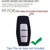 SANRILY Golden-Edge 3 Button 2023 Key Fob Cover Fit for Mitsubishi Outlander 2022 2021 New Key Keyless with Leather Keychain Black