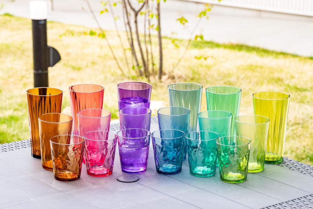 Claritte [Made in Japan] 350ml TumblersGlasses - Set of 6 - Shatter-Resistant, Non-Slip, Dishwasher Safe, Made with High-Grade Plastic - Perfect Gift
