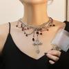 Hip Hop Halskette Kreuz Anhänger Dunkle Schlüsselbein Kette Gothic Süß Cool Halskette Nische