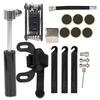 Pompe à Vélo Portable 120PSI 16-en-1 Multifonction Gonfleur de Pneu Kit de Patch de Réparation Pièces de Vélo Noir
