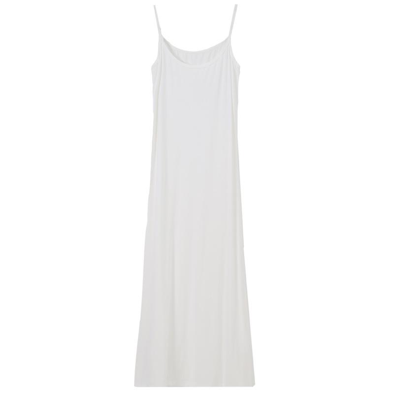 Women's Modal Suspender Skirt: Slim Fit, Sleeveless, Mid-Length, Anti-See-Through Lining.