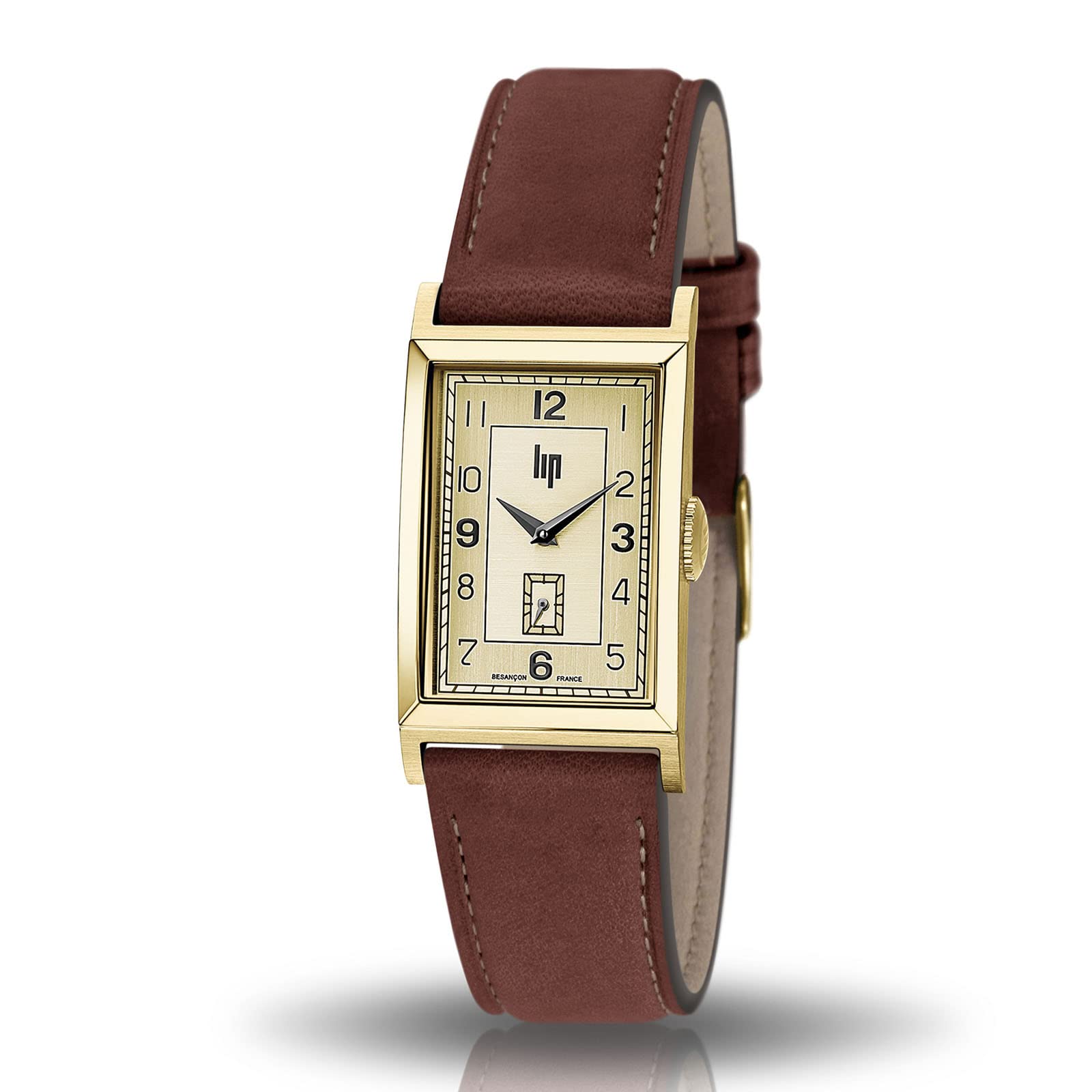 

[LIP] Authorized Dealer T18 Churchill Gold Dark Brown Leather Watch for Men & Unisex [CHURCHILL] 671014
