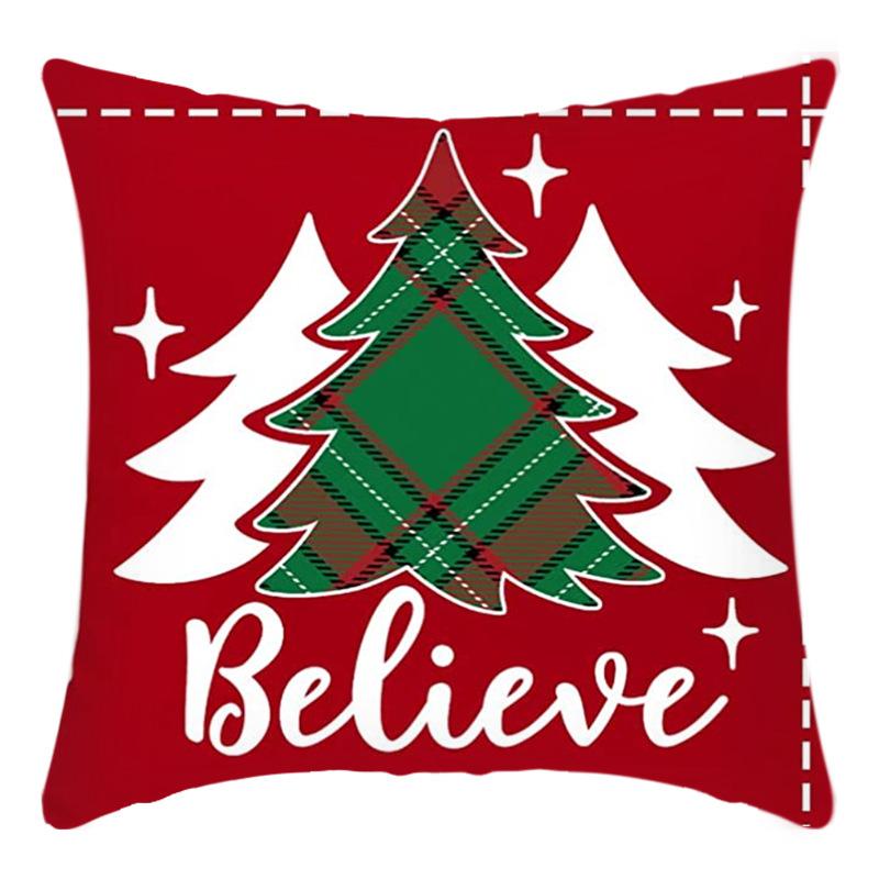 New Christmas Pillowcase Letter Linen Print Home Sofa Pillowcase Bedside Pillowcase
