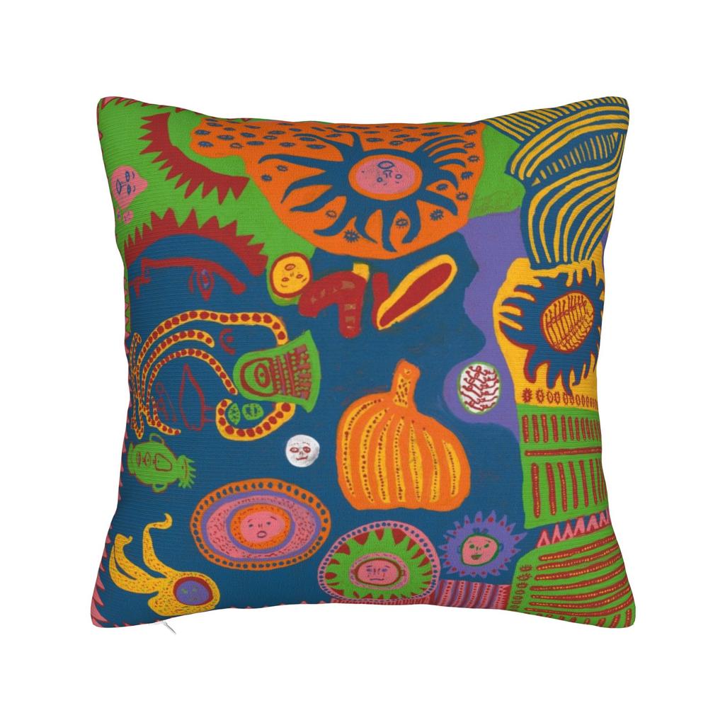 Yayoi Kusama Art Square Pillow Case Polka Aesthetic Cushion Cover Vintage Zippered Decorative Throw Pillow Case Cover for Seat