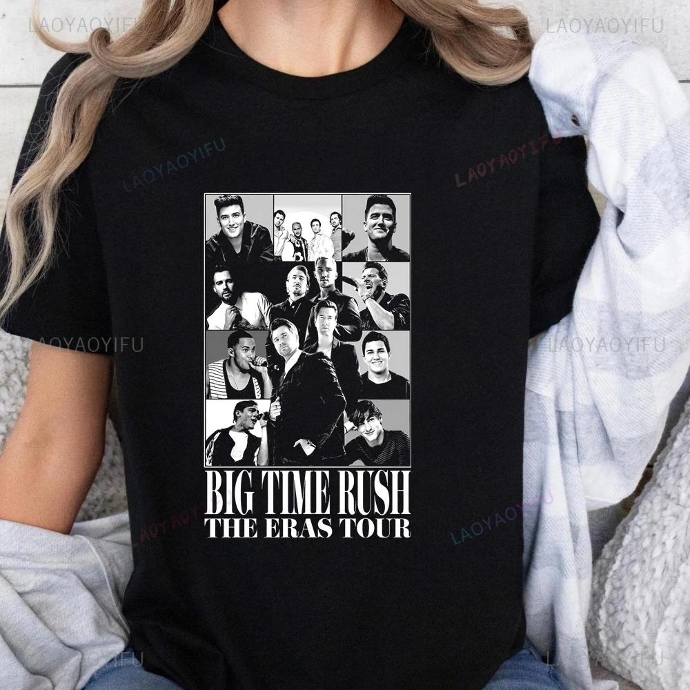 Stylish Casual BTR Band Printed T-shirt Top Big Time Rush Neutral Trend Harajuku Short Sleeve Unisex Shirt Pattern Large T-shirt