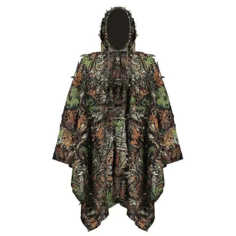 Cloak Dress Hunting Clothes New 3D Maple Leaf Bionic Ghillie Yowie Sniper Birdwatch Airsoft Camouflage Clothing Jacket