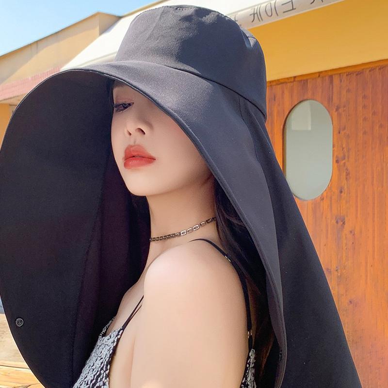 Fashion Sun Protection Quick-Drying Sun Hat With Large Brim Shawl Fisherman Hat For Women