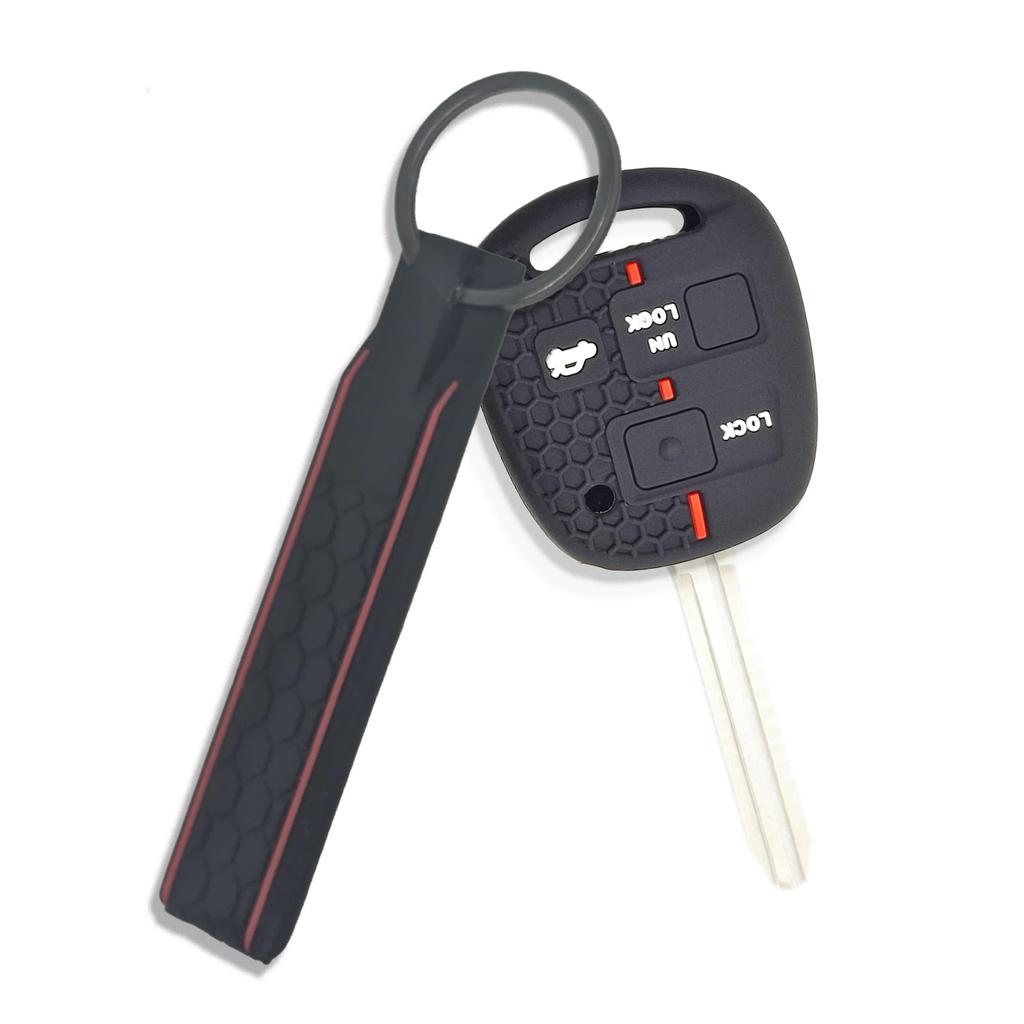Toyota Compatible Silicone Red Black Key Case Smart Key Cover bB Passo Boon Estima