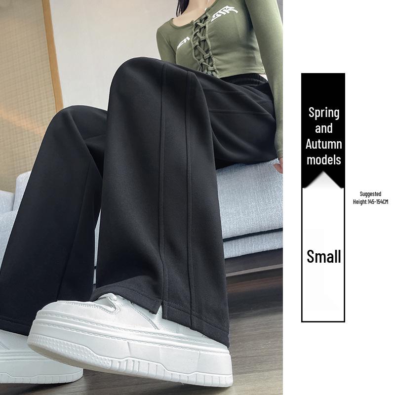 

Женские черные повседневные брюки-бананы прямого кроя - Весна/Осень 2025, Узкие/Широкие штанины, Тонкий спортивный стиль S [85-100 jin]