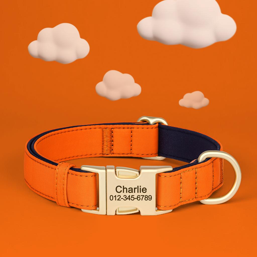 Personalized Dog Collar Waterproof Nylon Dog Collars Soft Padded Pet Necklace Free Engraved for Small Medium Large Dogs Pitbull