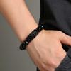 Unisex Men Pixiu Attract Wealth Feng Shui Wristband Good Luck Bangle Obsidian Stone Beads Bracelets