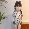 Girls' Quick-Dry Long-Sleeve Animal Sunscreen Swimsuit - Cute One-Piece for Toddlers and Young Children