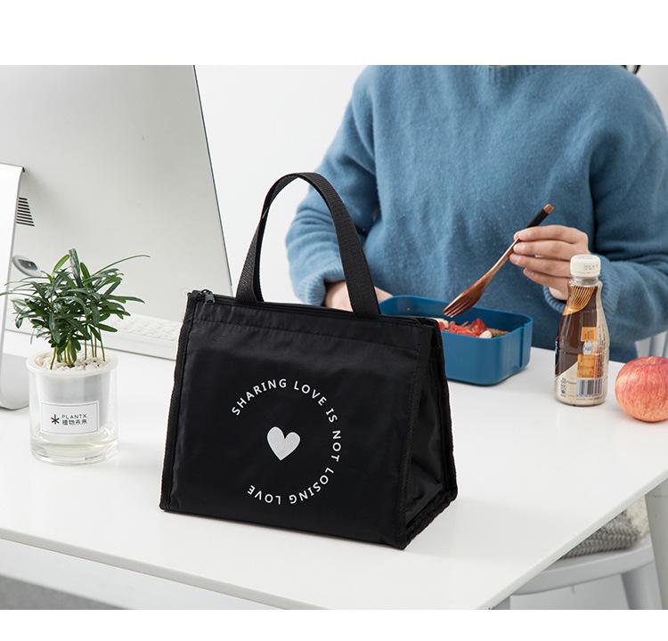 Wasserdichte Isolierte Oxford-Stoff Bento-Tasche – Tragbare, Verdickte und Handtasche im Studentenstil.