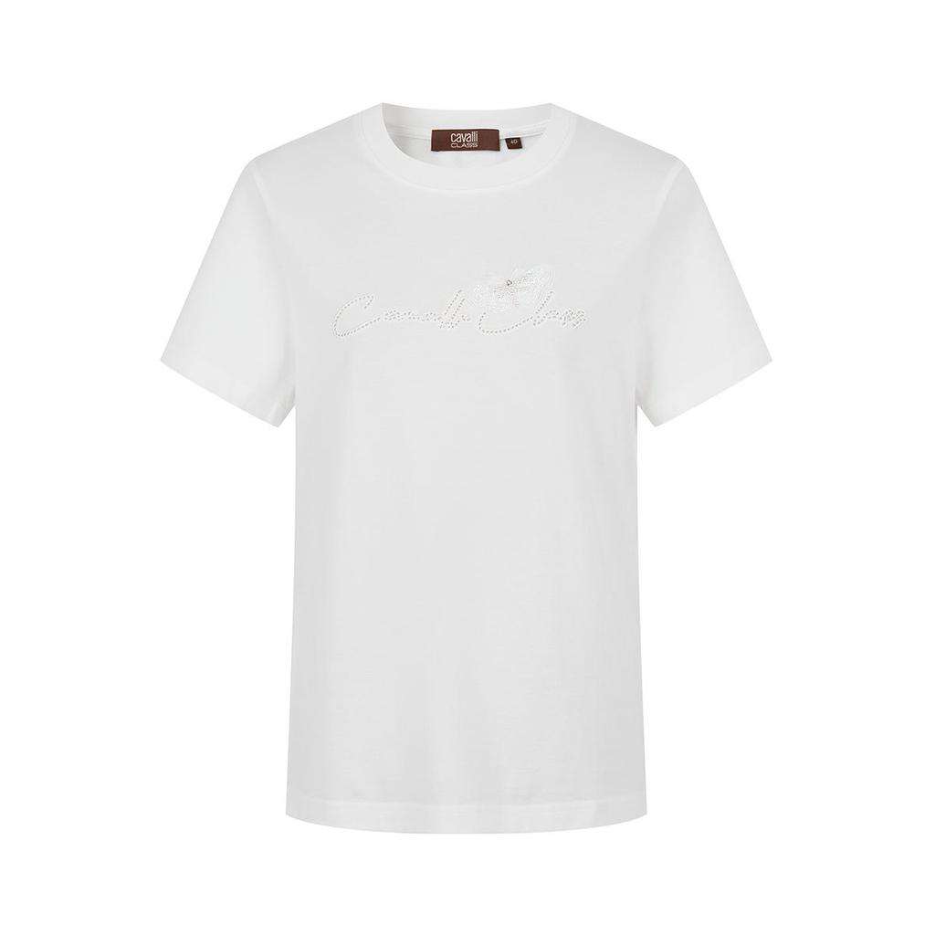 100% Cotton Exquisite Hot Diamond Women's Short-sleeved T-shirt