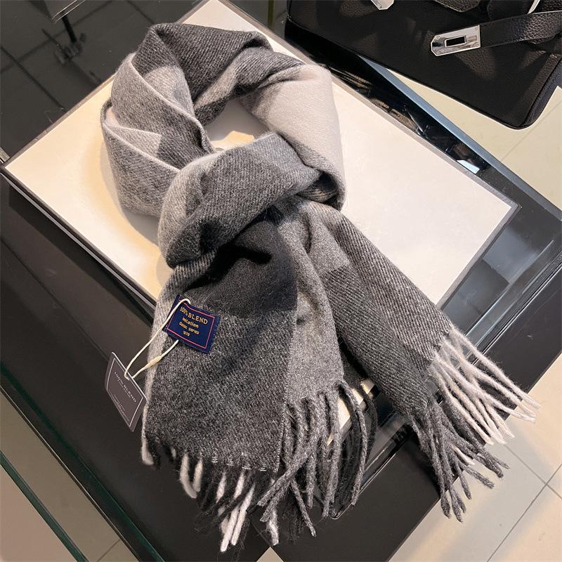 2024 British Red Plaid Imitation Cashmere Scarf: Cozy Winter Neck Shawl Gift